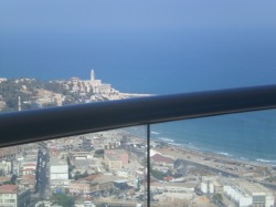 jaffa port view from balcony of sea view apartment for rent in Israel in Tel aviv for short term